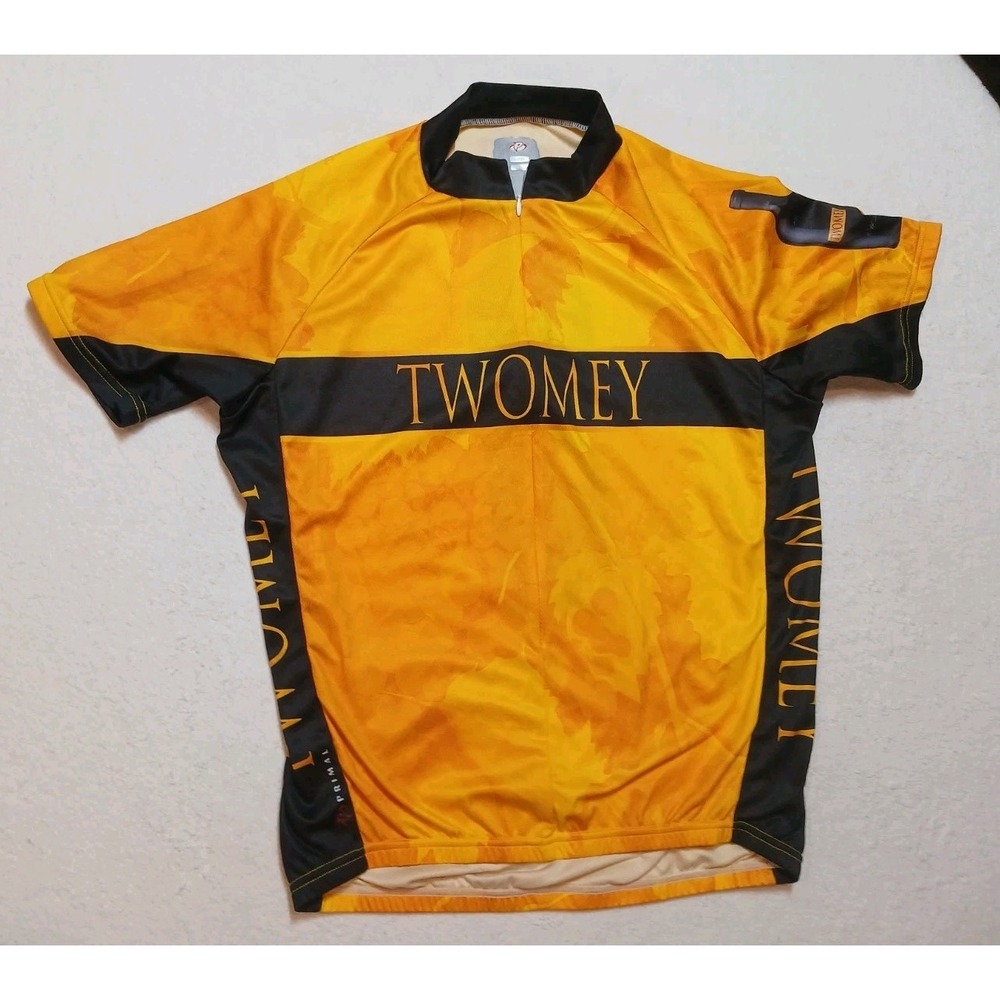 Primal Wear Twomey Cellars Winery Cycling Jersey Mens Large 3/4 Zip Wine Bottle